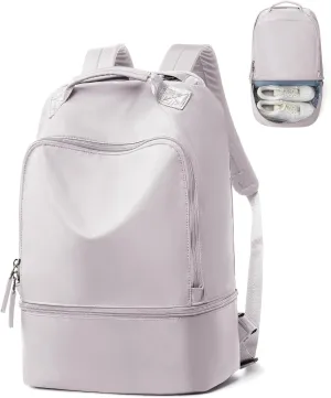 Gym Backpack for Women, Gym Bag with Shoe Compartment, Waterproof Lightweight Sports Yoga Travel Backpack with Wet Pocket, Pink