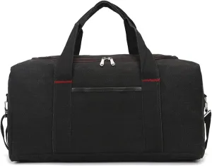 Gym Bags Men Canvas Travel Duffle Bag Large Capacity Travel Organizer Women Travel Luggage Bag Casual Weekend Bag Outdoor Overnight Bag (Color : Blue) (Black)