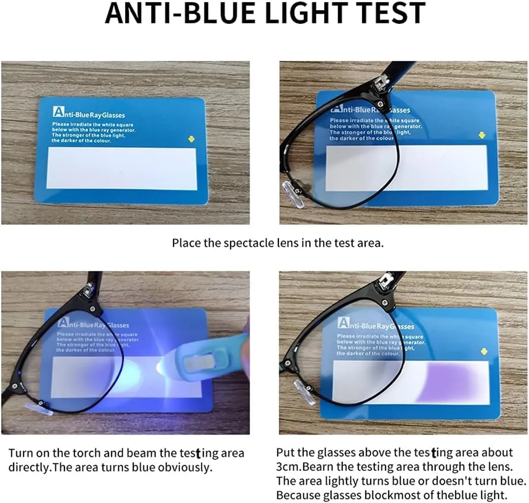 Half frame Retro Semi Rimless Clear Lens Glasses Blue Blocking Eyewear For Men Women (4 pack Reading 1.5 x)
