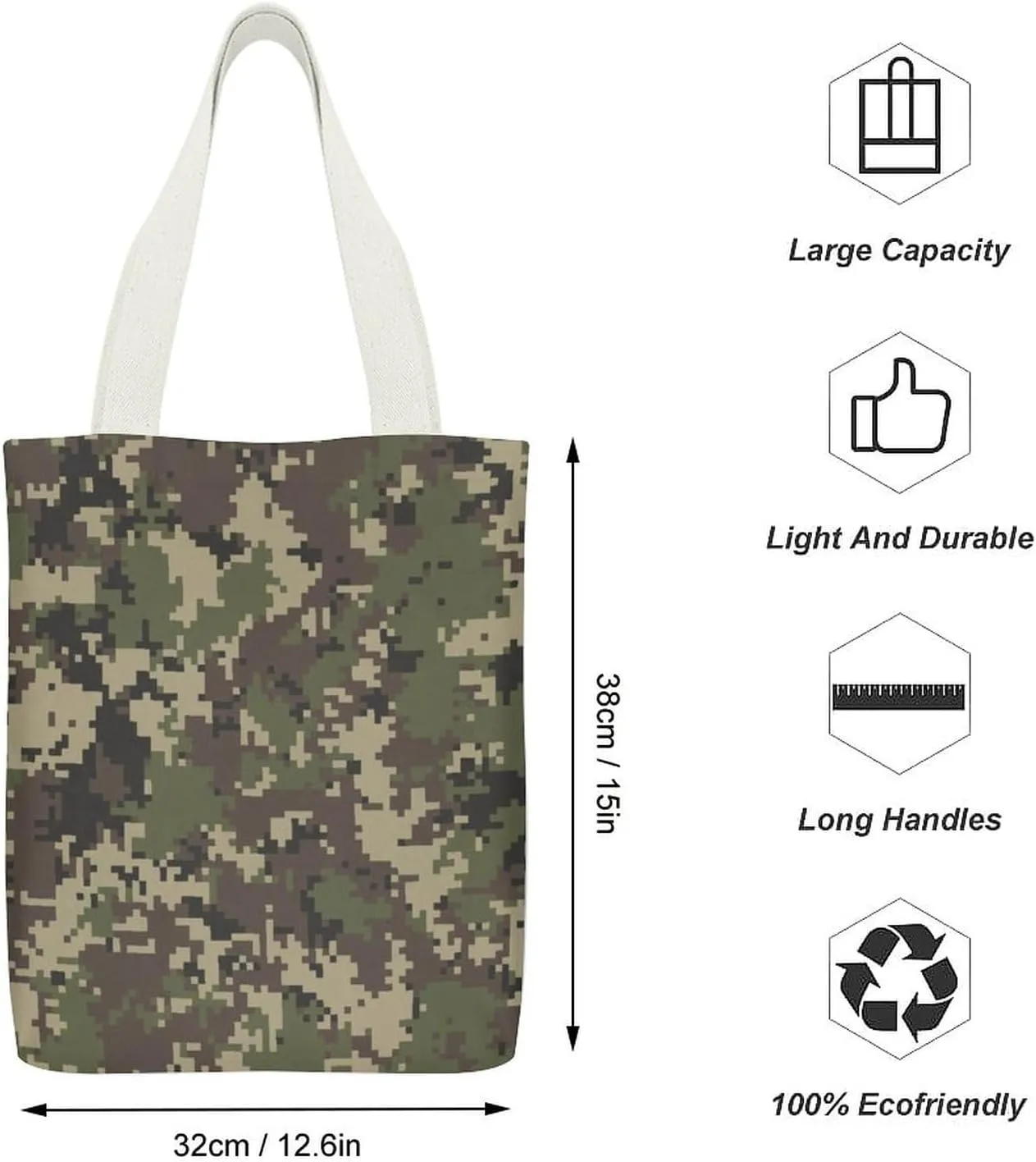 Halloween Decorations Black Cat Bat Pumpkin Skull Party Pattern Large Capacity Stylish Canvas Tote Bag