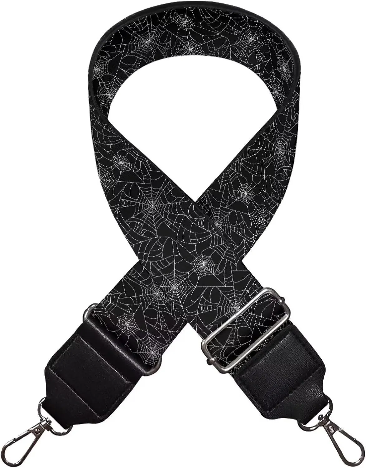Halloween Handbag Strap Canvas Purse Strap Colorful Bat Black Shoulder Strap Multicolor Bats Replacement Strap