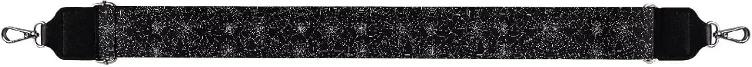Halloween Handbag Strap Canvas Purse Strap Colorful Bat Black Shoulder Strap Multicolor Bats Replacement Strap