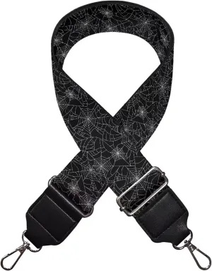 Halloween Handbag Strap Canvas Purse Strap Colorful Bat Black Shoulder Strap Multicolor Bats Replacement Strap