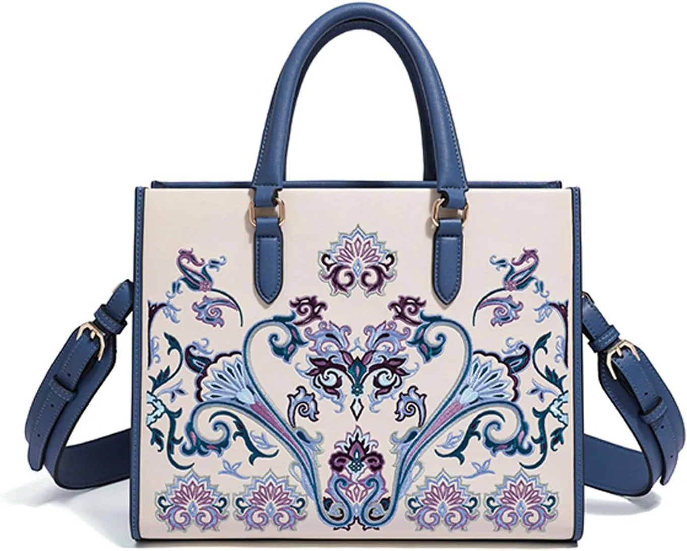 Hand-embroidered leather women's handbags, tots, shoulder bags