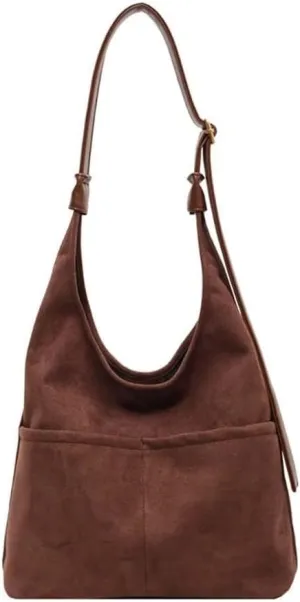 Handbag for Women Matte Retro Versatile Autumn Mesh Red One Shoulder Crossbody Bucket Bag
