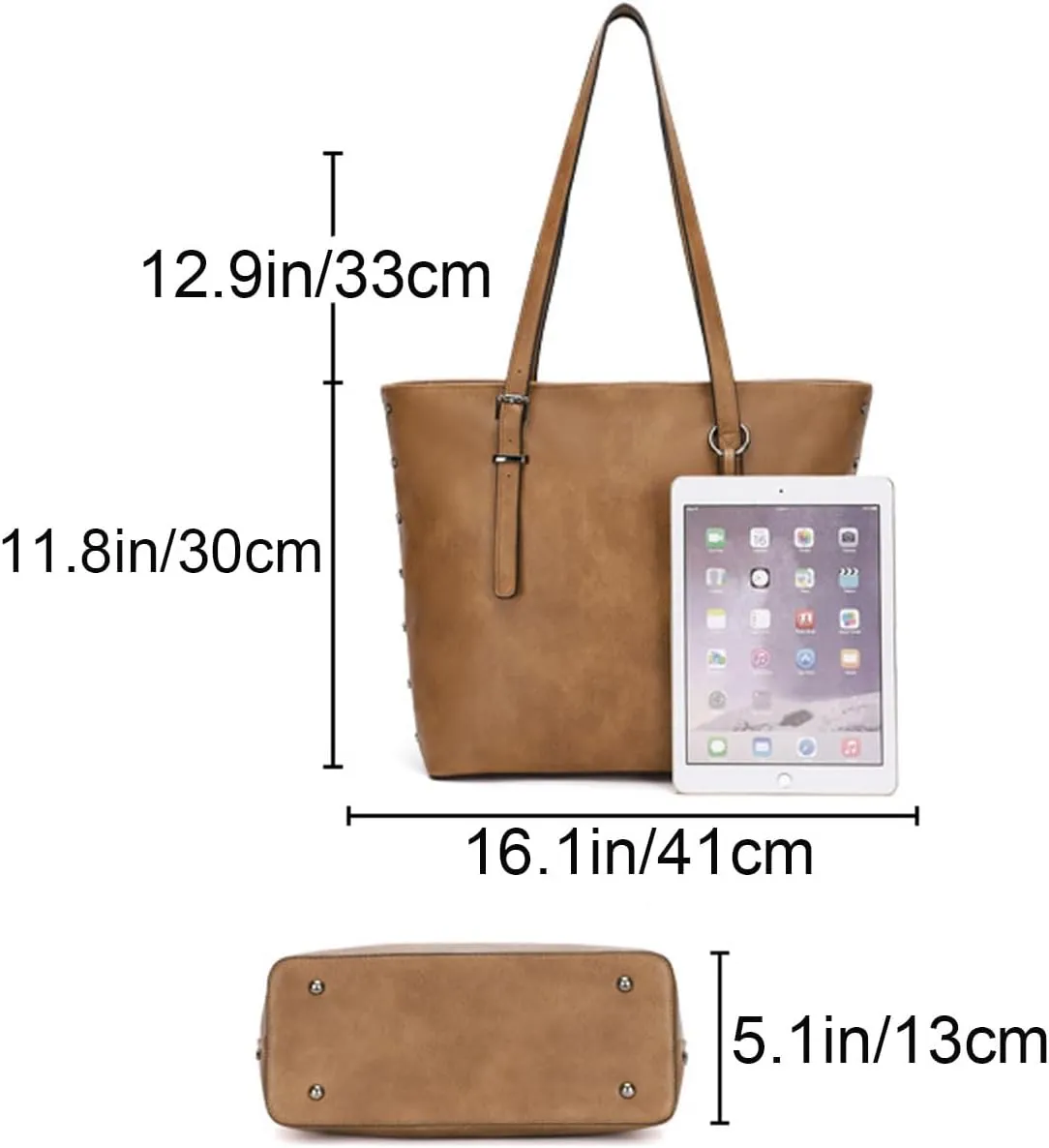 Handbag for Women Tote Bag PU Leather Large Shoulder Bag Top Handle Satchel Purses 2Pcs Set