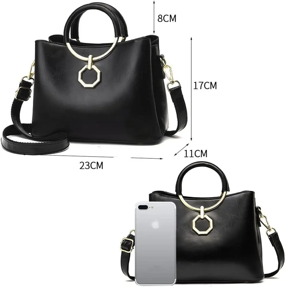 Handbags for Women Top Handle Handbag Large Capacity Tote Bag with Detachable Leather Shoulder Strap