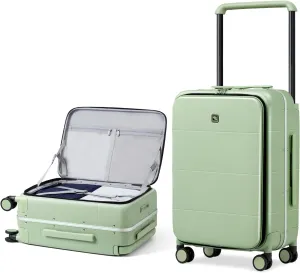 Hanke Wide Handle Luggage 24 Inch Suitcases with Wheels Top Opening TSA Luggage Hard Case Luggage Bag for Travel Men Women Luggages(Bamboo Green)