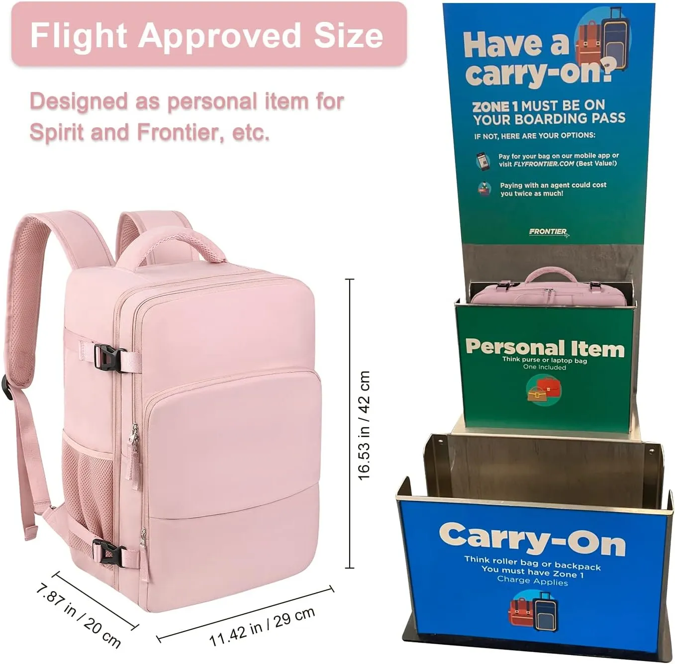 Hanples Carry On Bags Travel Backpack for Women - 35L Personal Item Luggage Backpack, Waterproof, USB Charging, Fits 16 Inch Laptops Airplane Travel Essentials
