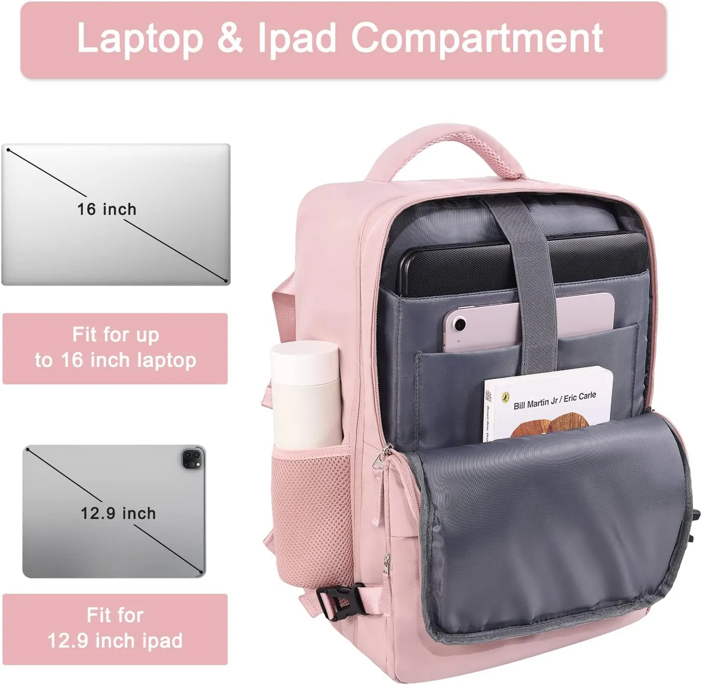 Hanples Carry On Bags Travel Backpack for Women - 35L Personal Item Luggage Backpack, Waterproof, USB Charging, Fits 16 Inch Laptops Airplane Travel Essentials
