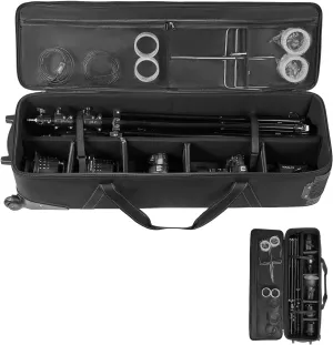 Happybuy Studio Equipment Trolley Case, 39.37 x 14.96 x 12.60 in (100 x 38 x 32 cm), Rolling Camera Bag with Wheels