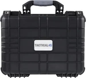 Hard Case with Foam - 16 x 13 x 7in Hard Shell Waterproof Storage Case with Pluck Padding Protective Latching Suitcase for Rifles, Cameras, Handguns, Drones, Guitars, and Electronics