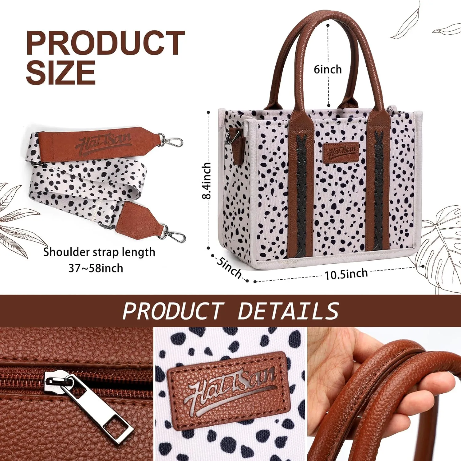 hatisan Canvas Tote Bag for Women Western Purses Shoulder Boho Bag Crossbody Bag Handbags Wallet