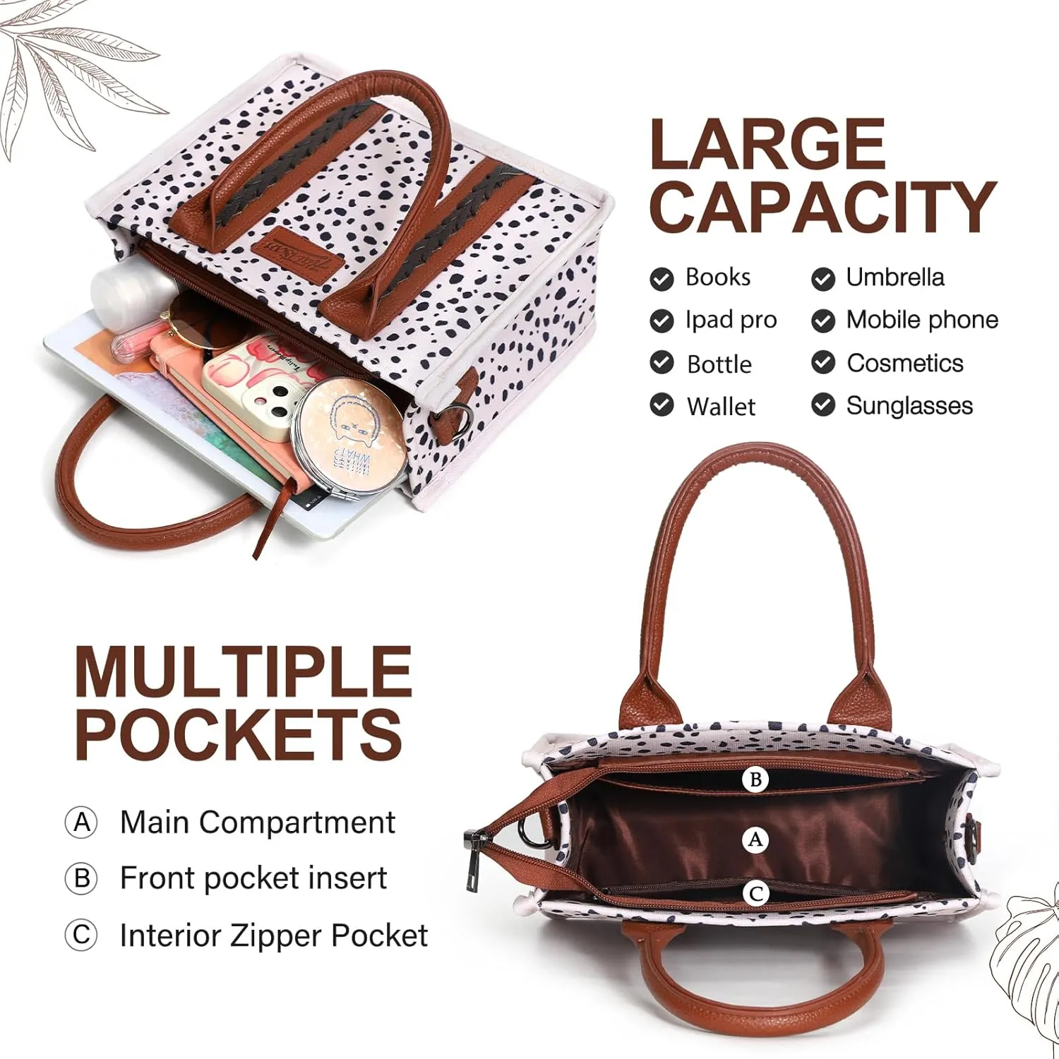 hatisan Canvas Tote Bag for Women Western Purses Shoulder Boho Bag Crossbody Bag Handbags Wallet