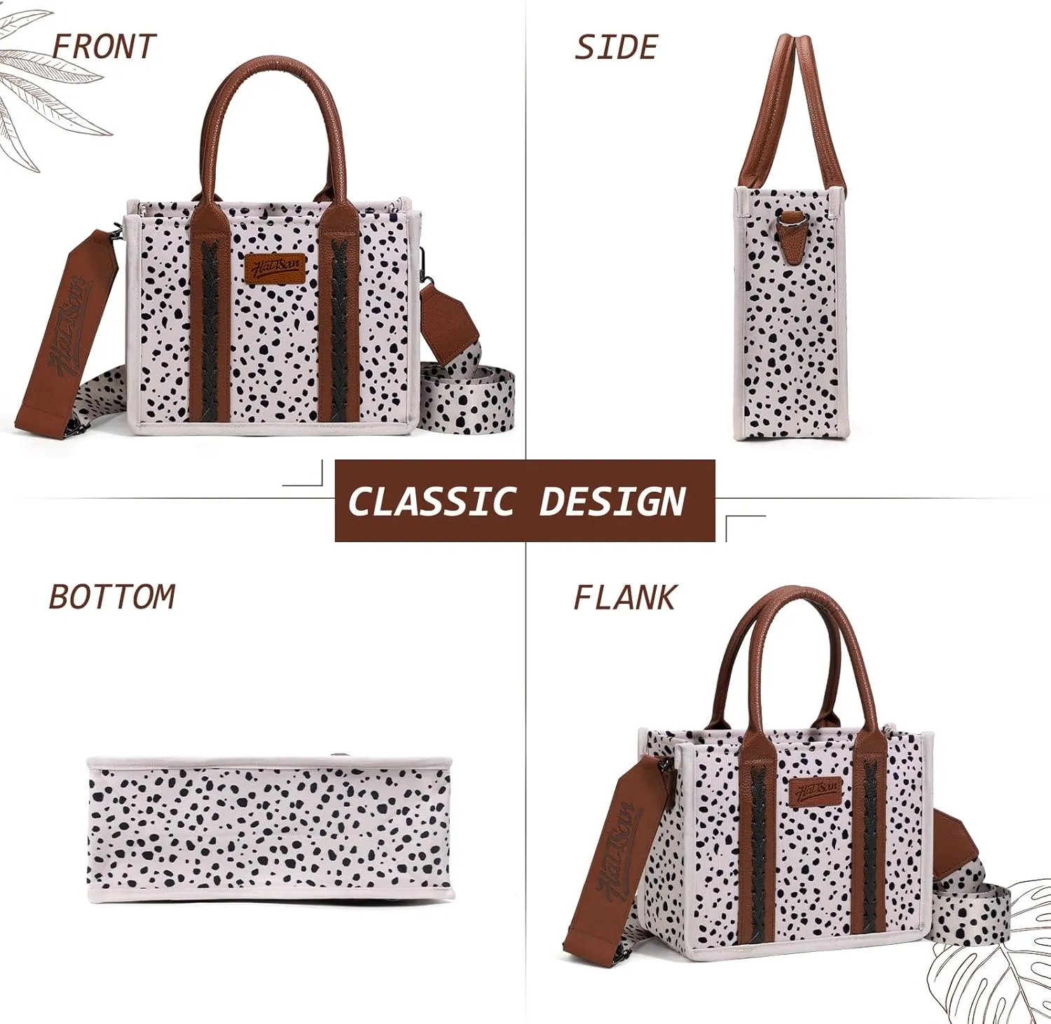 hatisan Canvas Tote Bag for Women Western Purses Shoulder Boho Bag Crossbody Bag Handbags Wallet