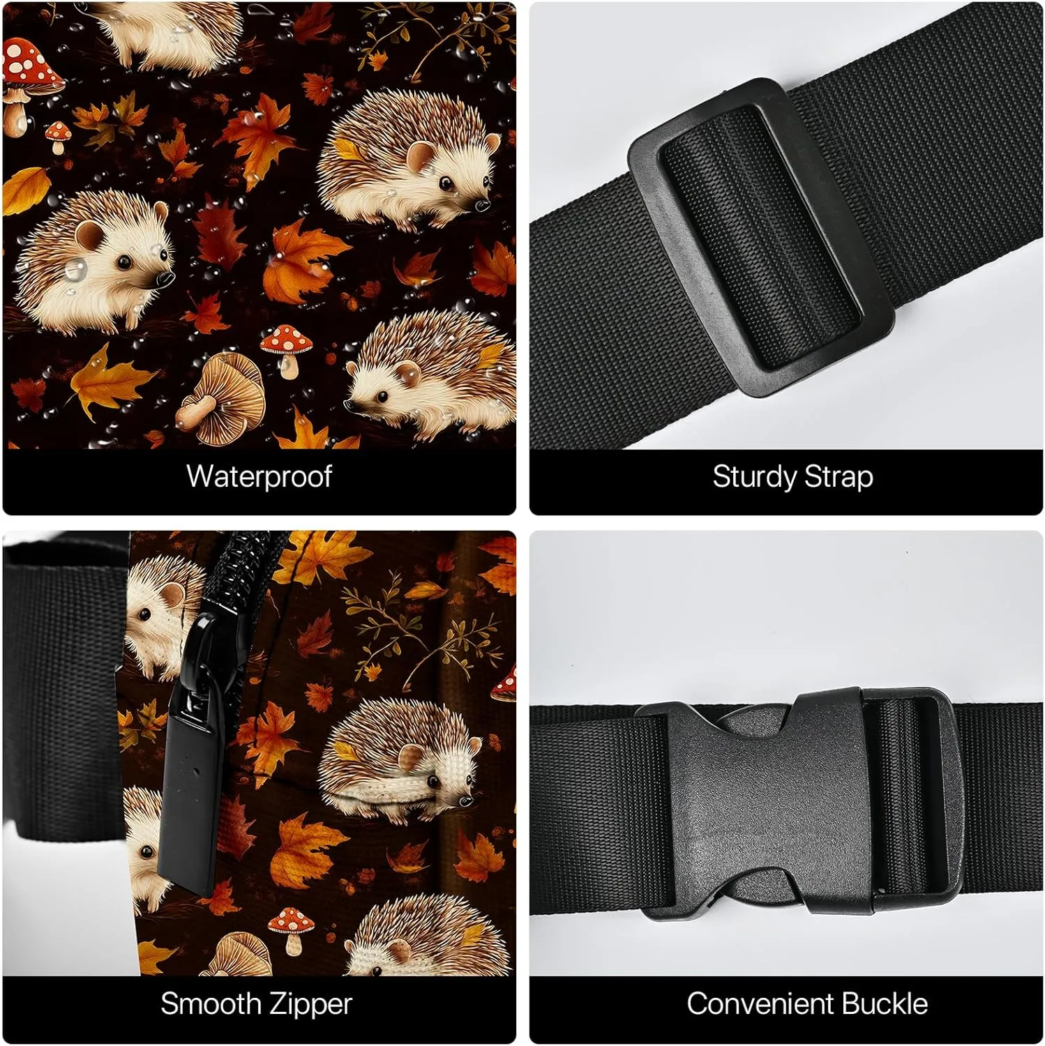 Hedgehogs Fanny Pack for Women Casual Belt Bag Waterproof Purse Lightweight Waist Bags with Adjustable Straps Wallet Travel Presents Workout