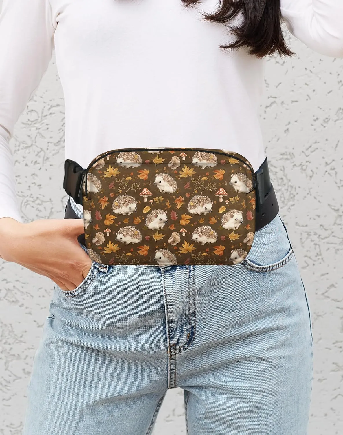 Hedgehogs Fanny Pack for Women Casual Belt Bag Waterproof Purse Lightweight Waist Bags with Adjustable Straps Wallet Travel Presents Workout