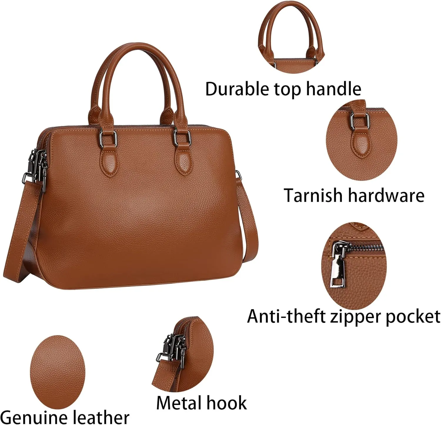 HESHE Genuine Leather Purses and Handbags for Women Tote Bags Shoulder Purses Crossbody Bag Top Handle Handbags