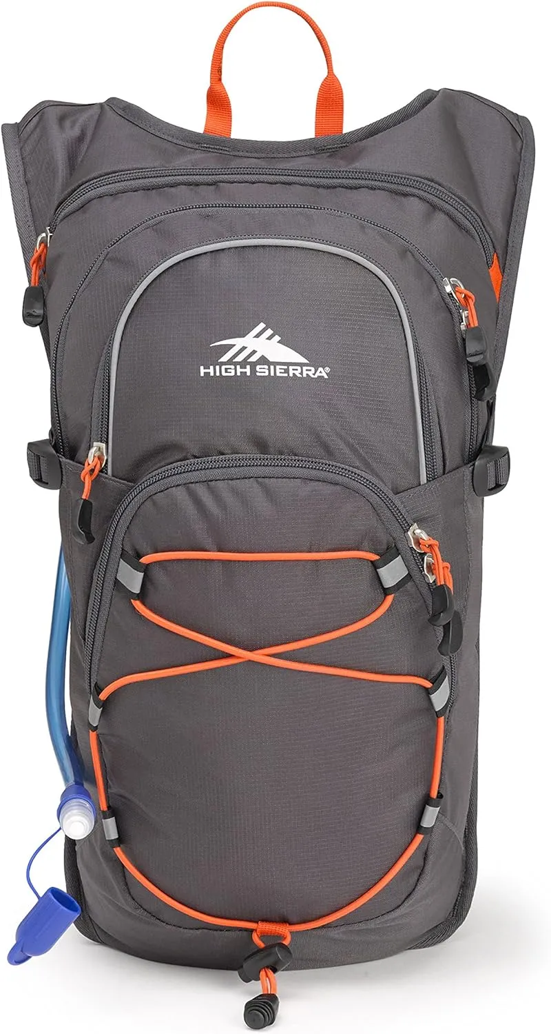 High Sierra HydraHike Hydration Backpack, Lightweight Running Backpack, Cycling, Hiking, for Men, Women & Kids, Mercury/Redline, 8L