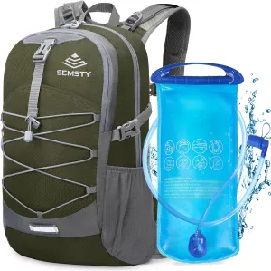 Hiking Backpack with 2L Water Bladder, Hiking Water Backpack with Rain Cover, Insulated Hydration Backpack for Cycling