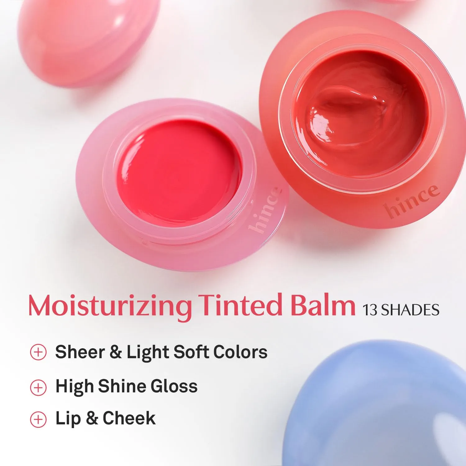 HINCE Raw Glow Dewy Ball - Tinted Lip Balm, Jelly Gloss Glow, Shine and Hydration, Lip & Blush Multiuse, Vegan, 0.12 oz. (13 colors) (RAW GRAPE DEW)