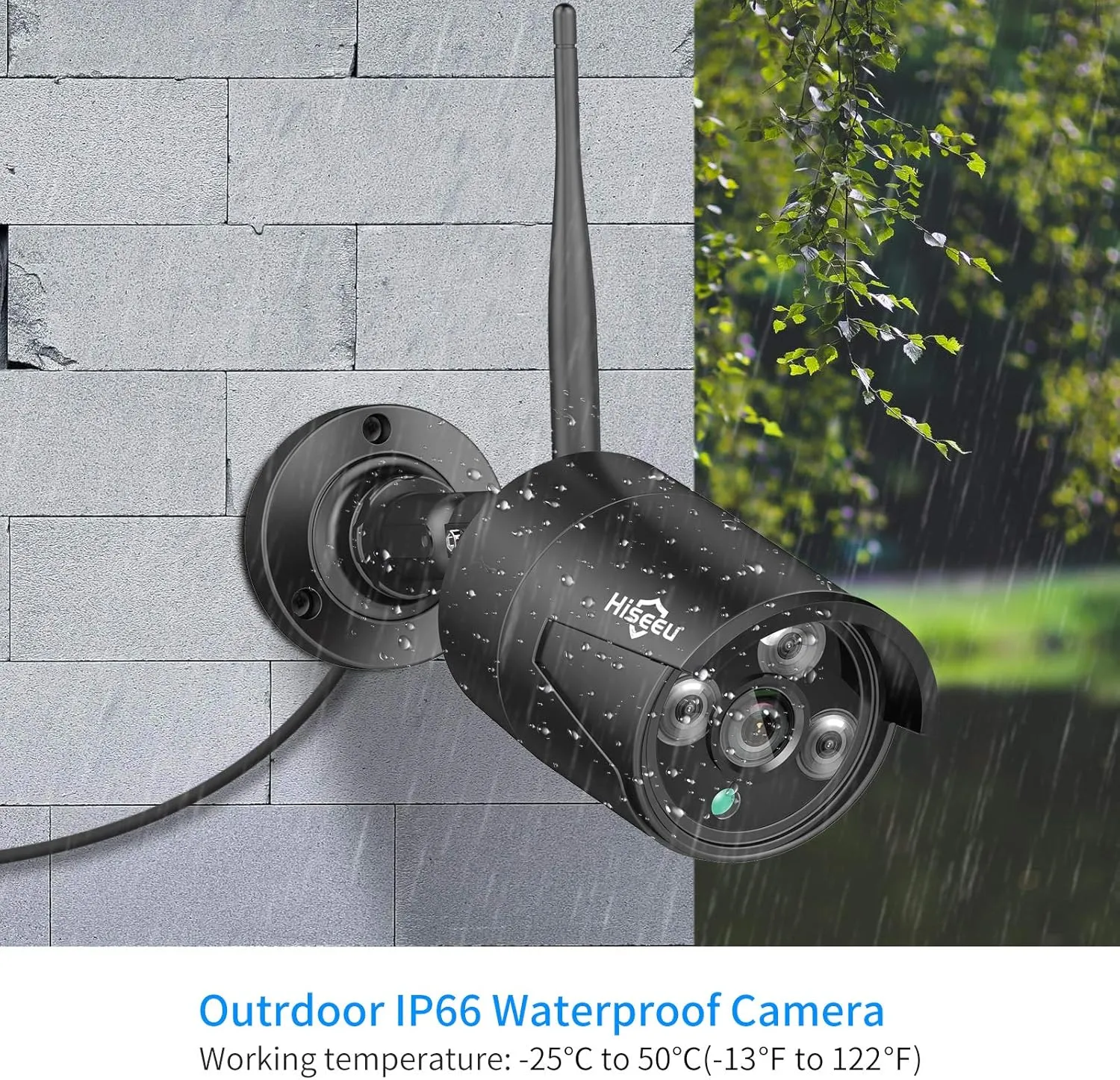 Hiseeu [16CH Expandable, 5MP] 2.4G/5G Wireless Pro Security Camera System, 10.1" LCD 8MP Monitor, 4Pcs 5MP Outdoor Indoor Cameras, One-Way Audio, Plug & Play, Waterproof, Motion Detection, 1TB HDD