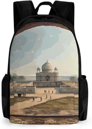 Historical Site Painting Backpack for Women Men Lightweight Sport Rucksack Casual Hiking Travel Daypack