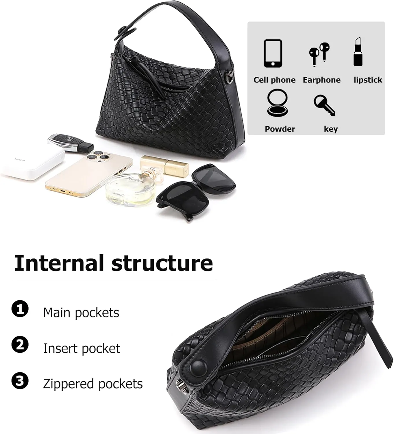 Hobo Bag for Women Vegan Leather Small Tote Crossbody Shoulder Purse Top Handle Handbag Satchel with Metal Chain