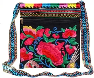 Hobo Crossbody Bag for women, Vintage Ethnic Tribal Embroidered Boho Hippie Tote Handbags Shoulder Purse
