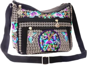 Hobo Crossbody Bag for women, Vintage Ethnic Tribal Embroidered Boho Hippie Tote Handbags Shoulder Purse