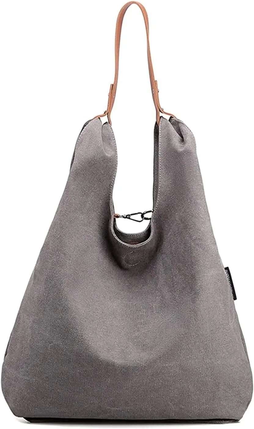 Hobo Handbags Canvas Shoulder Bags Simple Tote Bag Daily Purse for Travel Casual Multipurpose Bag