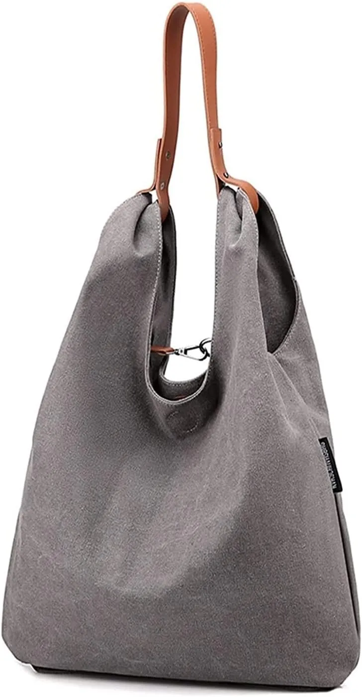 Hobo Handbags Canvas Shoulder Bags Simple Tote Bag Daily Purse for Travel Casual Multipurpose Bag