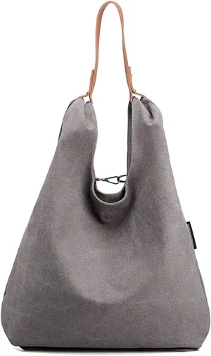 Hobo Handbags Canvas Shoulder Bags Simple Tote Bag Daily Purse for Travel Casual Multipurpose Bag