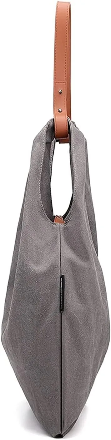 Hobo Handbags Canvas Shoulder Bags Simple Tote Bag Daily Purse for Travel Casual Multipurpose Bag