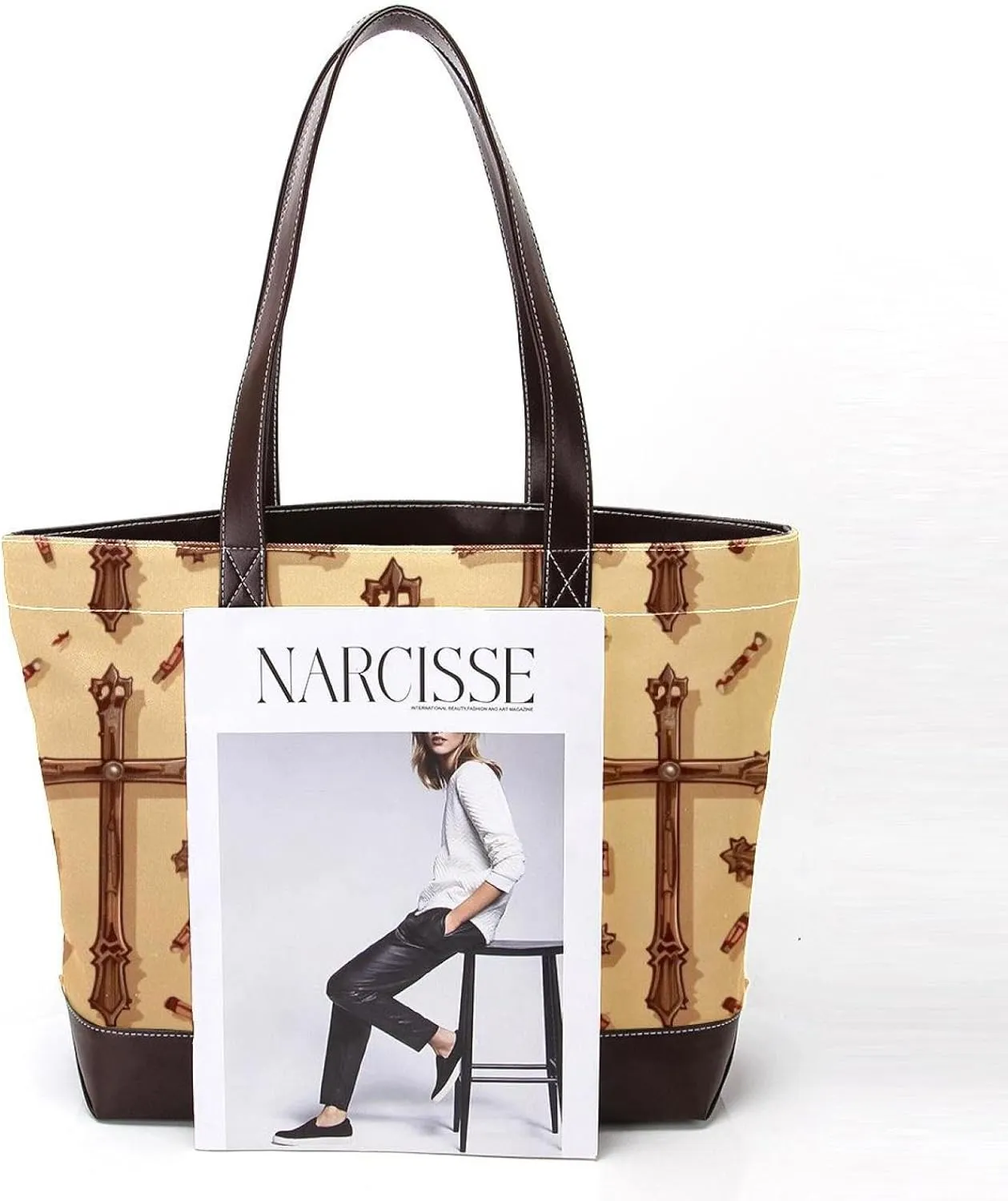 Holy Easter Cross-1090 Tote Bags Durable Leather Canvas Purses and Handbags for Women Top Handle Shoulder Satchel Hobo Bags