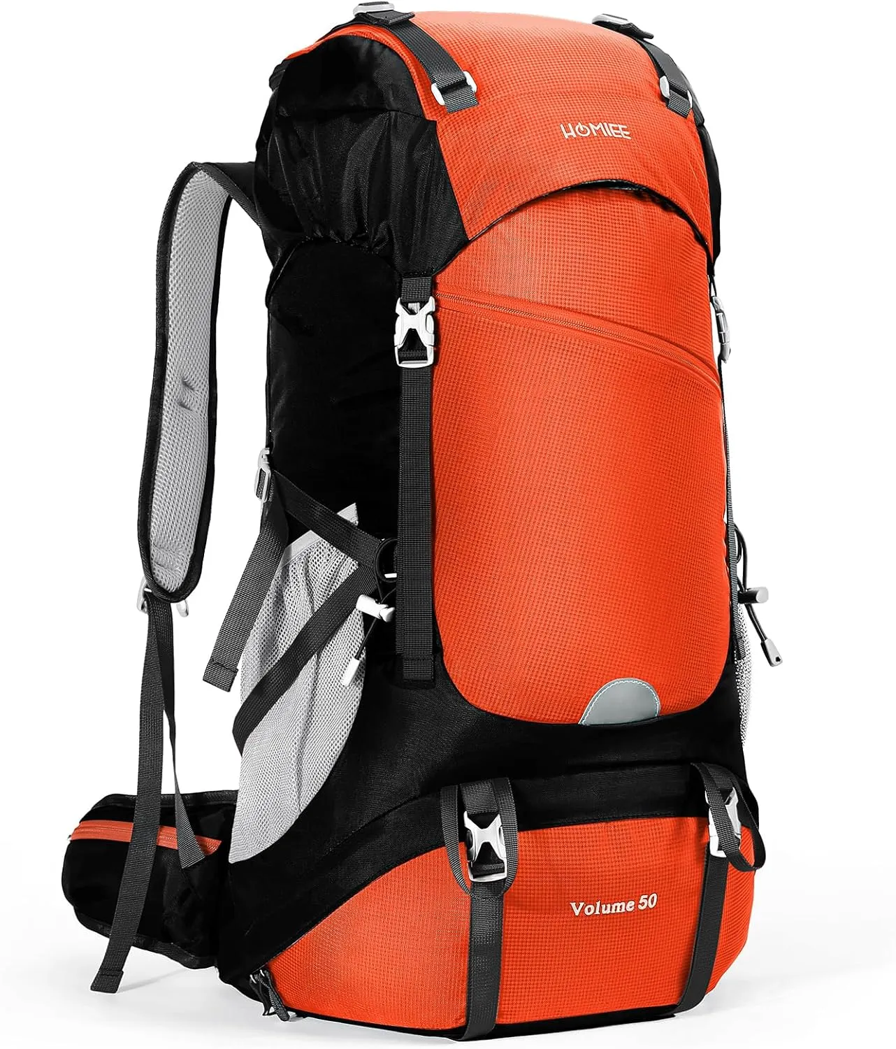 HOMIEE 50L Hiking Backpack Travel Bag Waterproof Camping Rucksack with Rain Cover Lightweight Backpacking Backpack
