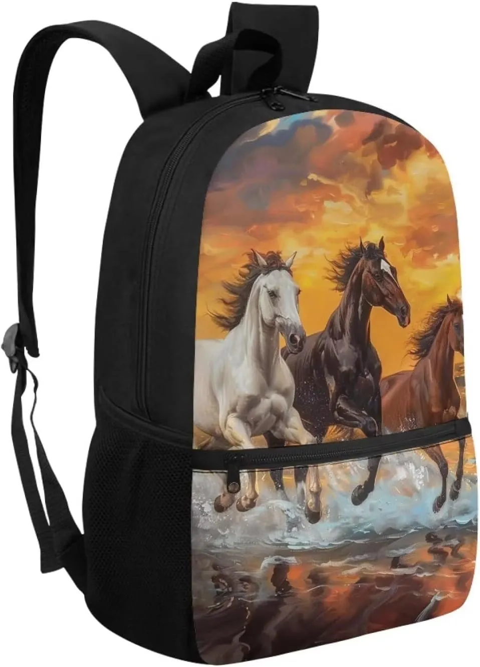 Horse Backpack for Girls 10-12 Elementary School Student Bag School Bag with Water Bottle Pocket Kids Book Bags for Boys 9-12 Back to School Animal School Bags for Middle School