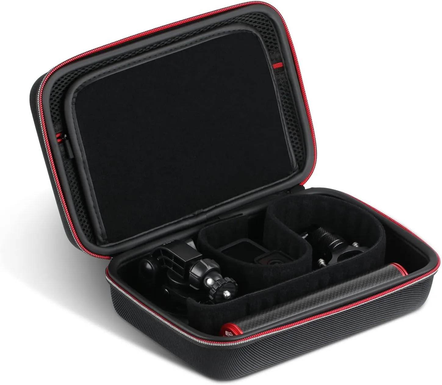 HSU Carrying Case Compatible with GoPro Hero 13/12/11/10/9/8/7/6/5/4/3 /3/DJI Osmo Action Camera, Osmo Pocket, Insta360 ONE X3 Camera and Accessories, DIY Protective Travel Case Storage Bag