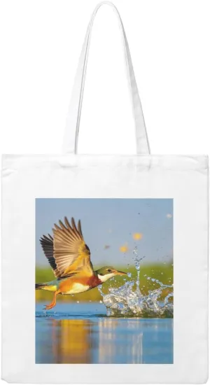 Hunting Flying Wild Print Canvas Handbags - Hot Stamping,Grocery Shopping,Washable Canvas Bags With Handles