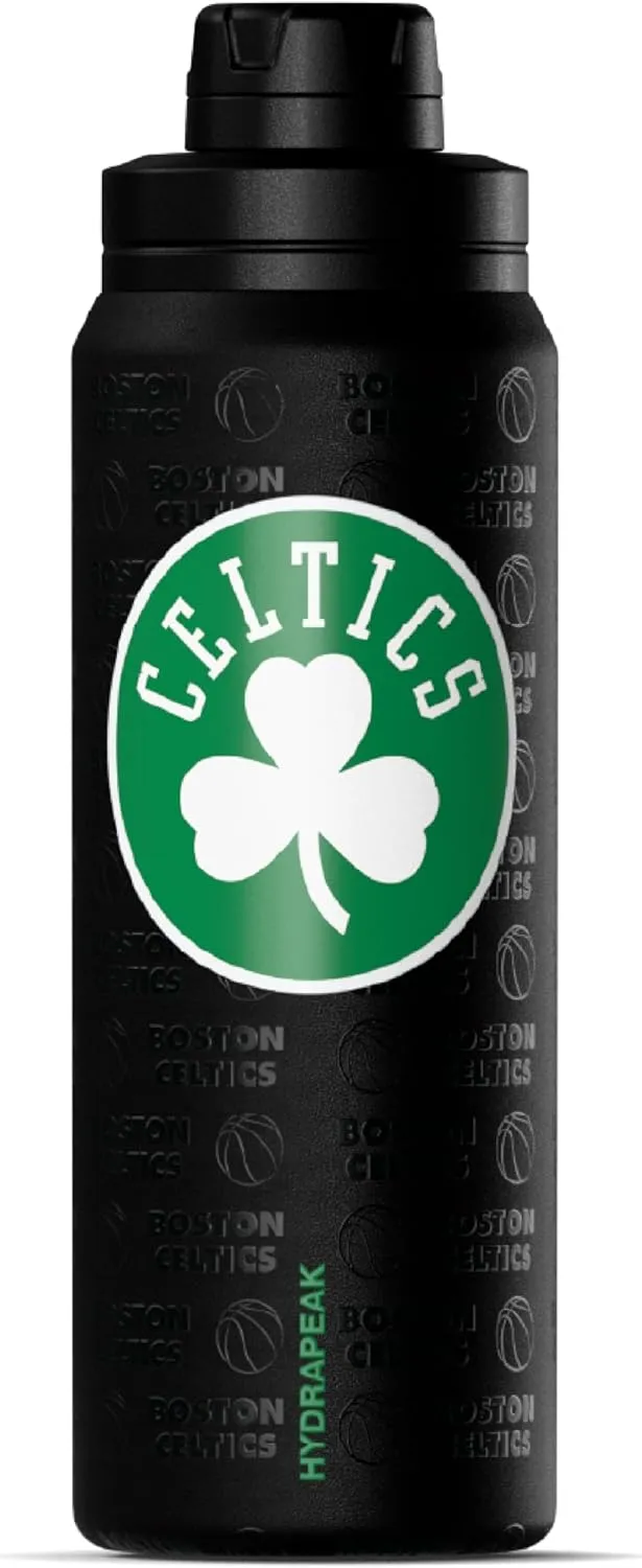 Hydrapeak x NBA Officially Licensed Boston Celtics 26 oz Active Water Bottle with Chug Lid and Handle Reusable Stainless Steel Double Wall Insulated Sports Gift