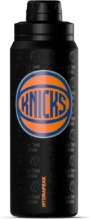 Hydrapeak x NBA Officially Licensed New York Knicks 26 oz Active Water Bottle with Chug Lid and Handle Reusable Stainless Steel Double Wall Insulated Sports Gift