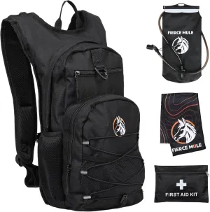 Hydration Backpack 18L with First Aid Kit, 3L Water Bladder & Cooling Towel - Lightweight Hydration Daypack for Biking, Running, Hiking, Camping, Raves