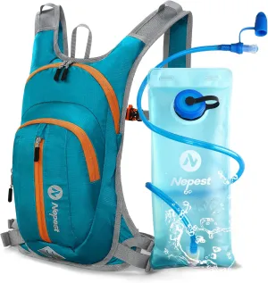 Hydration Pack Backpack for Women & Men, Lightweight Water Backpack with 2L Water Bladder for Hiking Cycling Running Biking