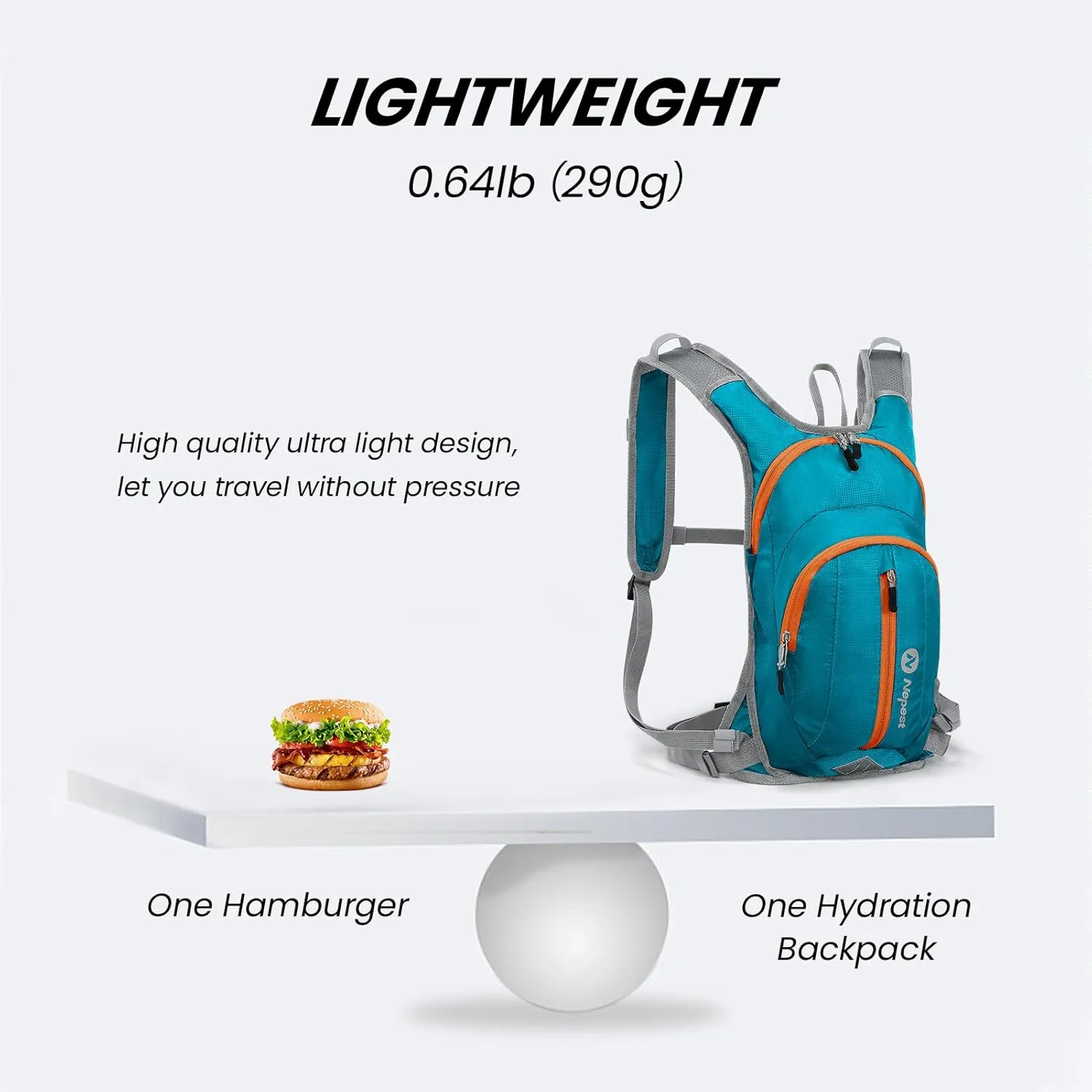Hydration Pack Backpack for Women & Men, Lightweight Water Backpack with 2L Water Bladder for Hiking Cycling Running Biking