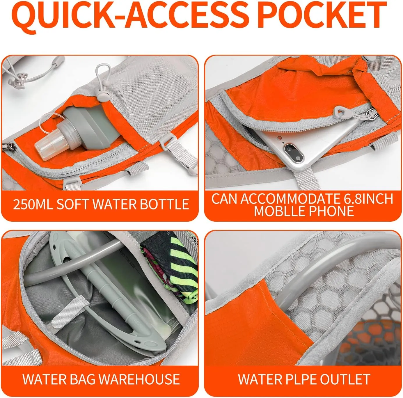 Hydration Pack Backpack, Lightweight Water Backpack with 2L Leakproof Hydration Bladder Daypack for Men Women,Running Hydration Vest for Outdoor Trail