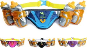 Hydration Running Belt - Fits iPhone 8, X and Similar Sized Phones - with 4 BPA Free Water Bottles & Runners Reflective Gear for High Visibility