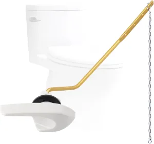 Hygie Rinse Metal Side Mount Toilet Handle Replacement Kit Compatible with Kohler K-GP30324-CP/Glacier Bay Toilet with 1pc Flapper Chain, Toilet Flusher Lever, White