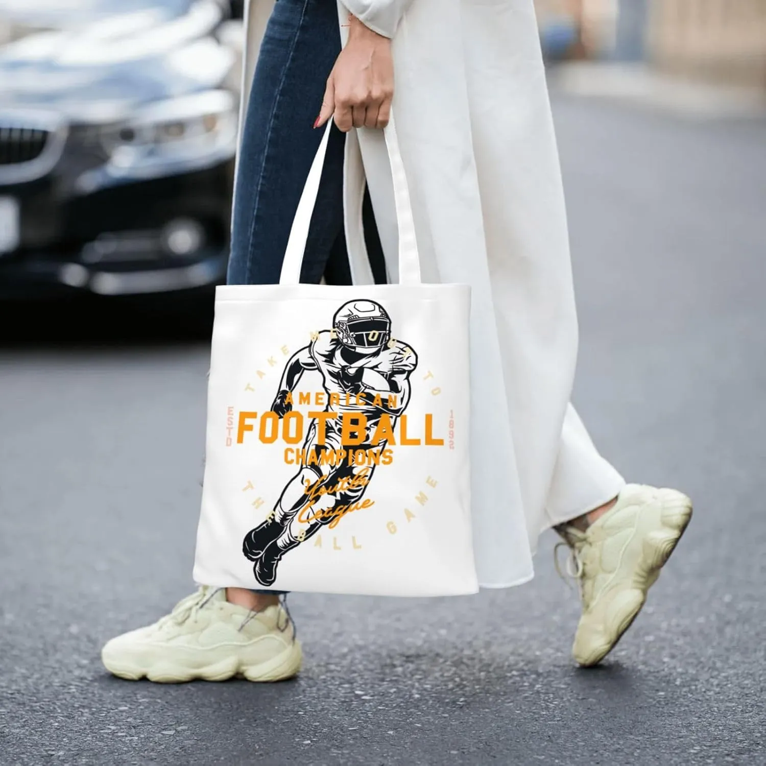 I'd Rather Be In Hawaii Canvas Tote Bag for Women Reusable Grocery Shoulder Bags Shopping Handbags