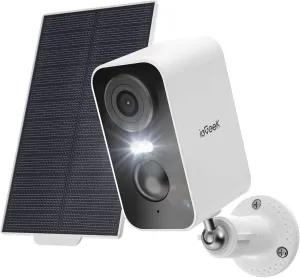 ieGeek Solar Security Cameras Wireless Outdoor with Solar Panel, 2K WiFi Wireless Camera for Home Security with Color Night Vision, Motion Detection, 2-Way Talk for Home Surveillance, Works with Alexa