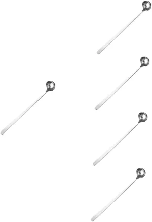 IMIKEYA 5pcs Stainless Steel Ladle Long Handle Sauce Ladle Spoon Soup Spoon for Cooking Supply for Home and Restaurant